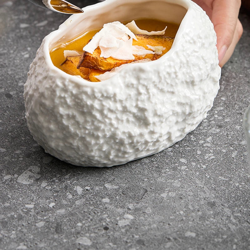 Ceramic Egg-shaped Dessert Bowls