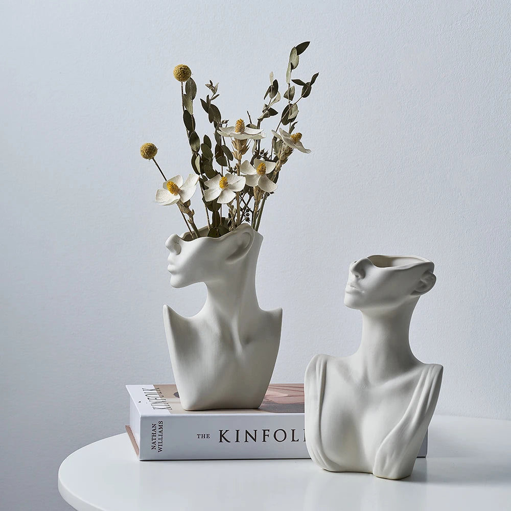 Ceramic Figure Flower Arrangement