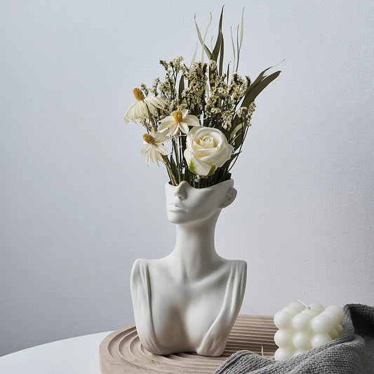 Ceramic Figure Flower Arrangement