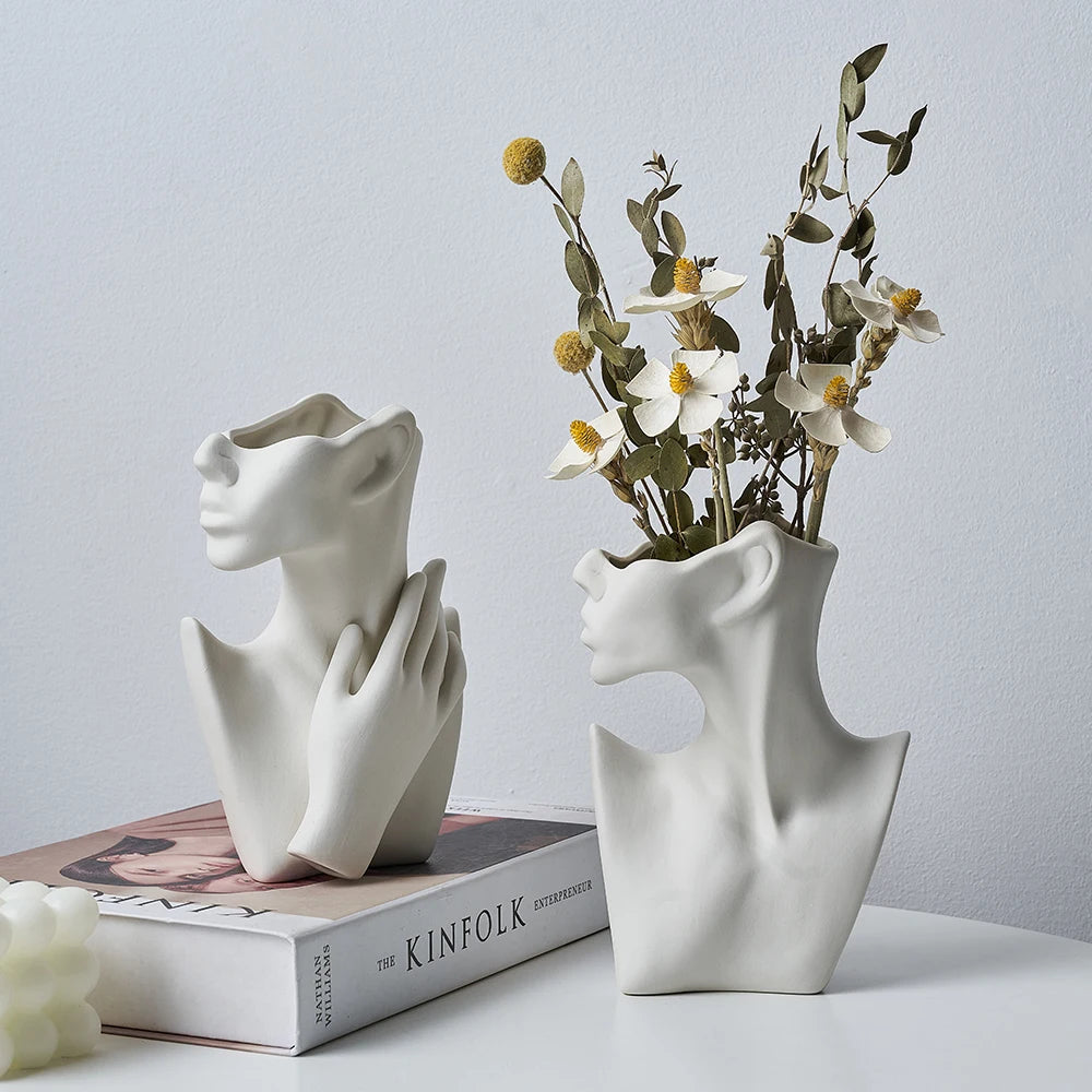 Ceramic Figure Flower Arrangement