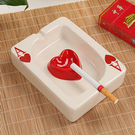 Poker Ashtray Red Heart