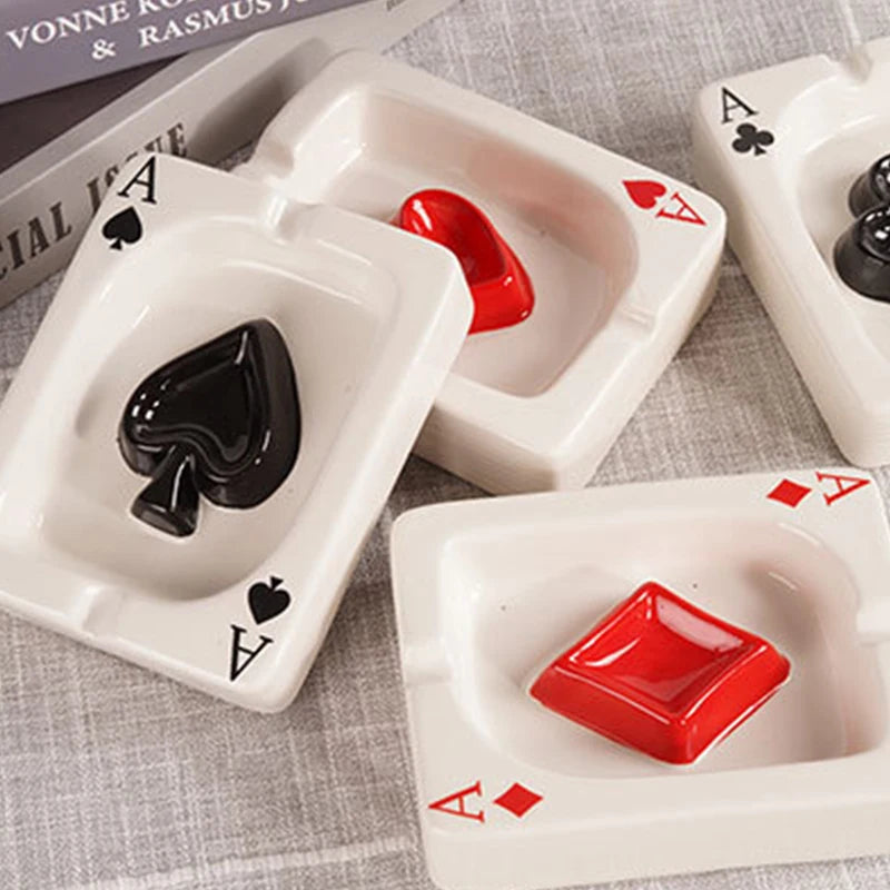 Poker Ashtray Red Heart