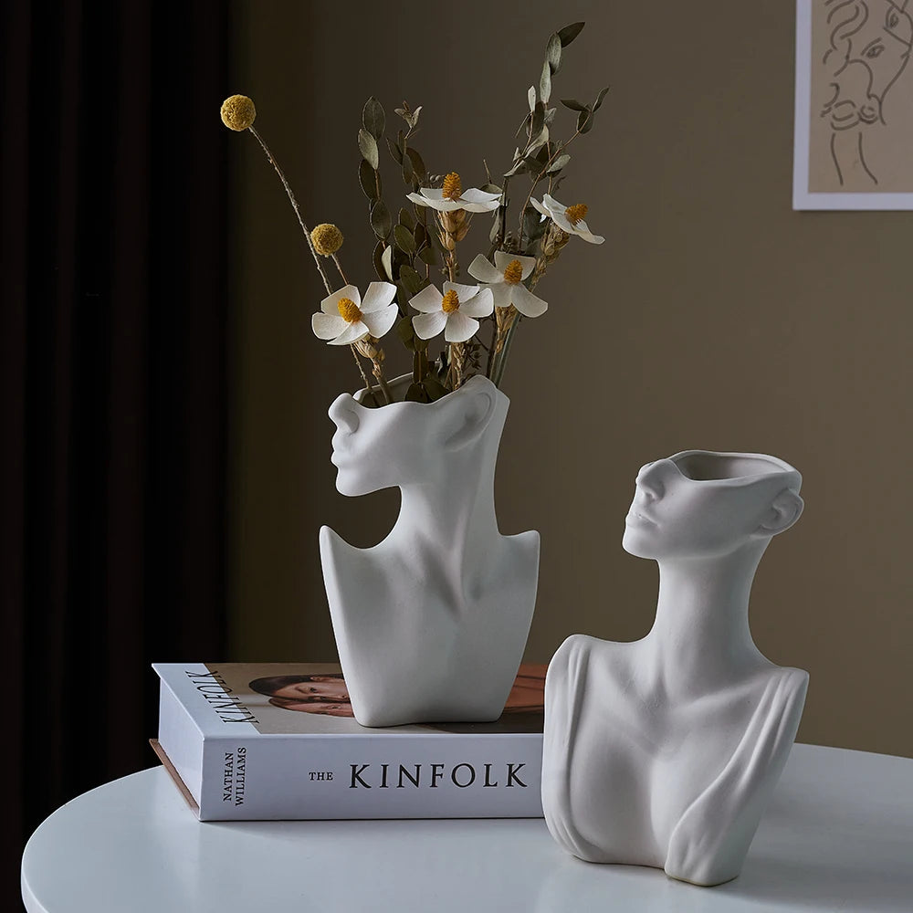 Ceramic Figure Flower Arrangement