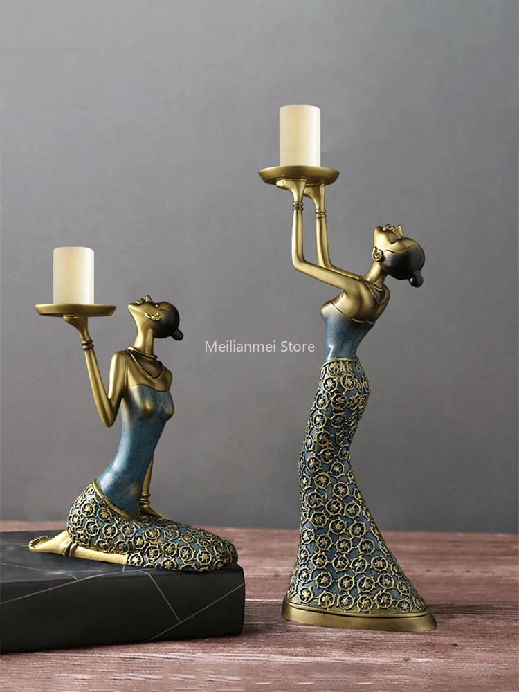 Gold candle holder