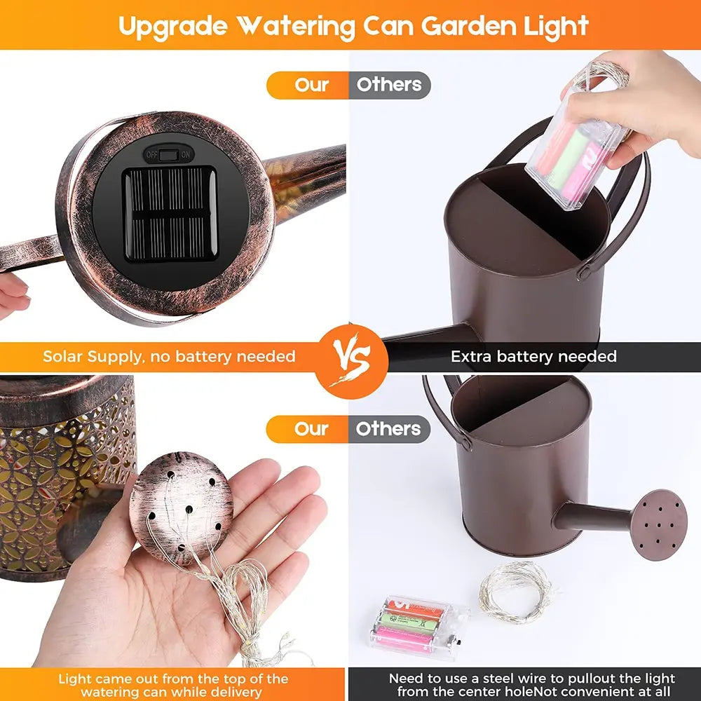 LED Solar Watering Can Light