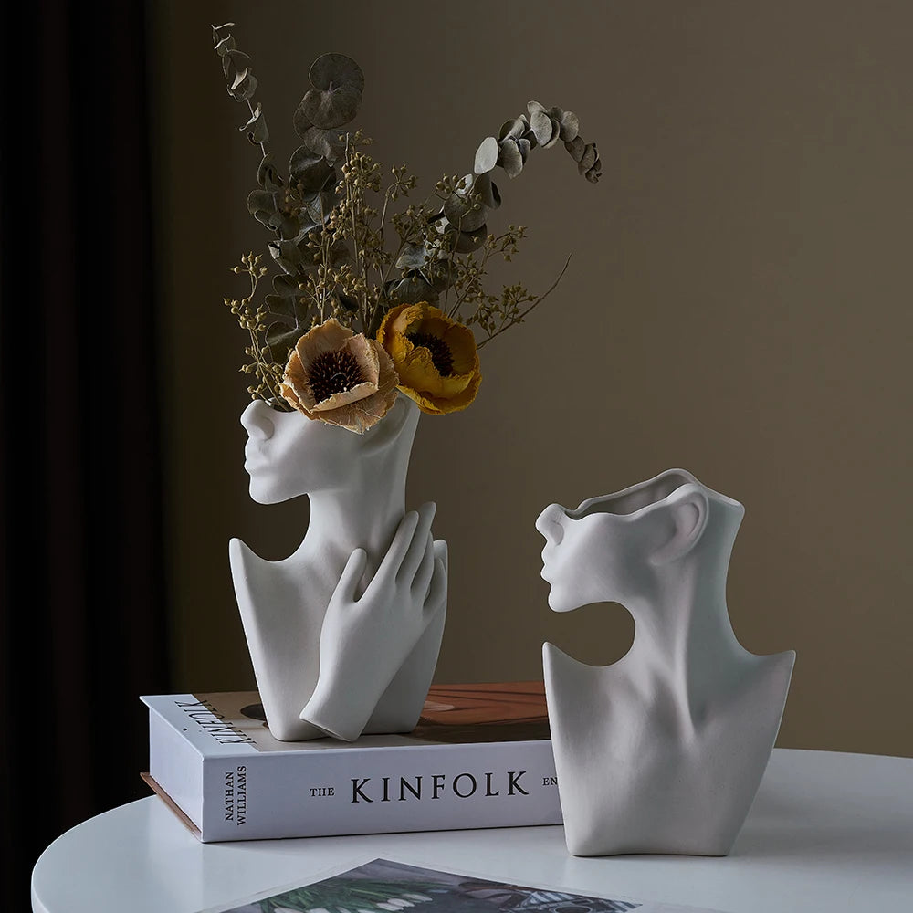 Ceramic Figure Flower Arrangement