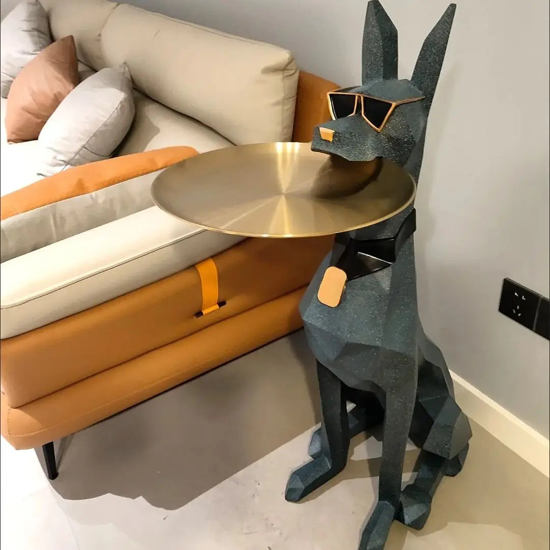 Doberman Dog Tray Table